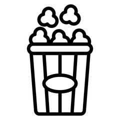 Popcorn Vector Line Icon Design