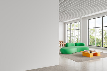 Modern interior with empty wall for mockup. 3D Rendering