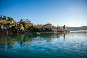 Fototapeta premium Monastery of St. Michael the Archangel on island in Kotor bay in Montenegro