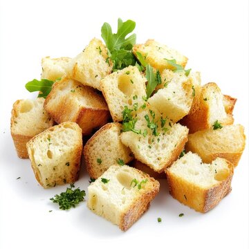 Croutons on white