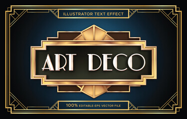 luxury gold art deco text with frame