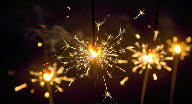 Close-up of Glittering Diwali Crackers and Sparklers in Action - Powered by Adobe
