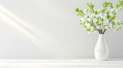 Elegant white flowers in a vase, touch of timeless beauty for home decor