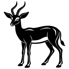 Deer silhouette isolated on white