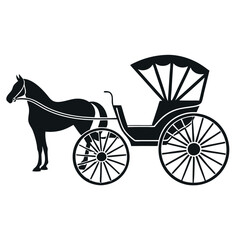 Horse-carriage-silhouette-style-white-background 
