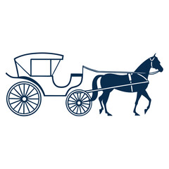 Horse-carriage-silhouette-style-white-background 