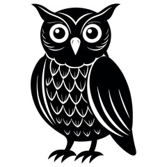 Owl-on-white-background. 