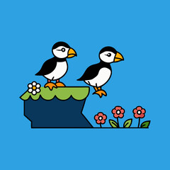 Fototapeta premium birds on a branch