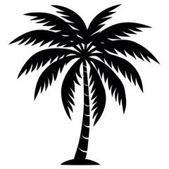 Obraz premium Palm-tree-silhouette-vector-illustration.