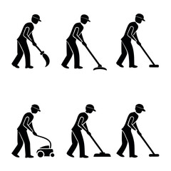 Naklejka premium Silhouette set of clean wash wipe vector. 