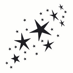 Silhouette of collection of stars vector.