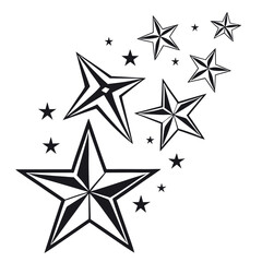 Silhouette of collection of stars vector.