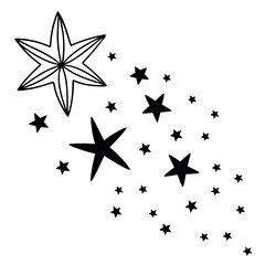 Silhouette of collection of stars vector.