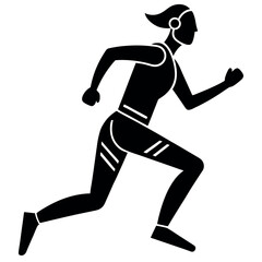 Simplistic runner silhouette icon.
