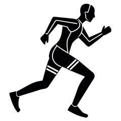 Simplistic runner silhouette icon.