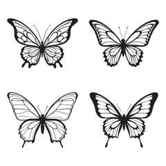 Obraz premium beautiful butterfly insect silhouette vector illustration design set