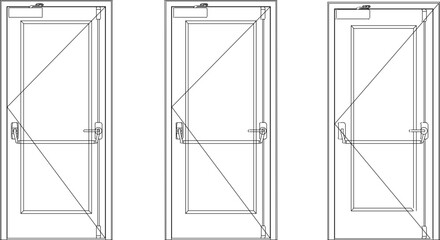 silhouette design vector illustration sketch design furniture door aluminum modern minimalist