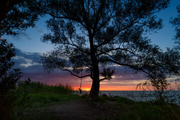 Sunset on the coast of the Curonian Spit