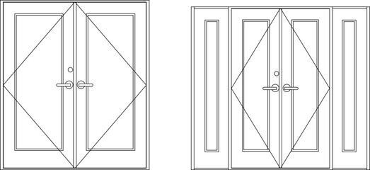silhouette design vector illustration sketch design furniture door aluminum modern minimalist 