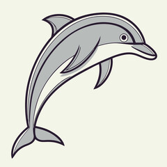 Vector only dolphin picture no water.