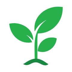 Green leaf seedling logo icon design 