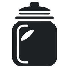 Silhouette mason jar logo icon design. 