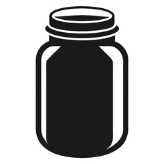 Silhouette mason jar logo icon design. 