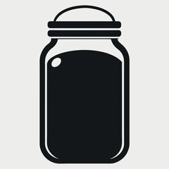 Silhouette mason jar logo icon design. 