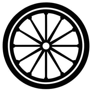 Silhouette bicycle wheels logo icon design.