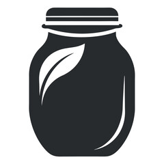 Silhouette mason jar logo icon design. 