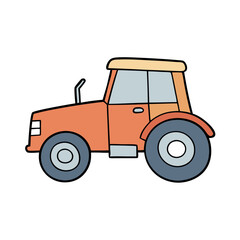 Obraz premium Watercolor farm vehicle transparent background 