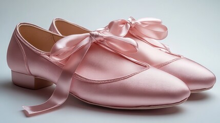 Elegant Pink Satin Ballet Flats with Bows