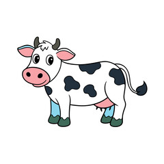 Watercolor spotted cow 