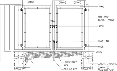 silhouette design vector illustration sketch image of classic vintage minimalist fence gate 