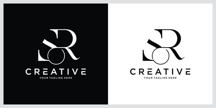 Simple initial SR letter vector logo design