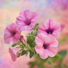 Petunias in bloom, a symphony of color.