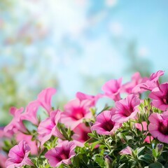 Obraz premium Summer's canvas adorned with pink petals.