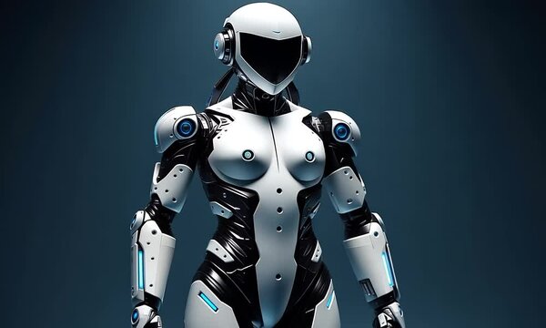 Fembot: A Futuristic Female Robot in Sleek Design