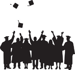 "Graduation Celebration Silhouette"