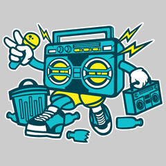 vector cartoon sticker graffity