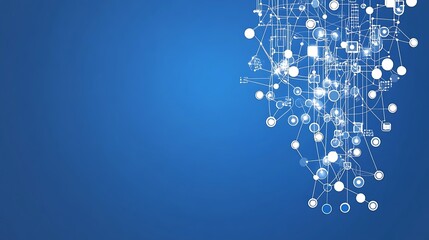 Abstract network illustration featuring a complex structure with connected elements