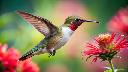 Fototapeta premium Hummingbird and flower