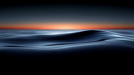 Serene Ocean Waves at Sunset Glow