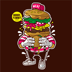 vector cartoon sticker graffity