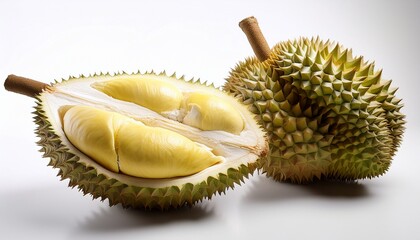 Fototapeta premium Durian fruits, white background