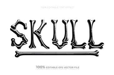 3d realistic skull bone text effect