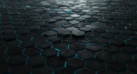 A close up of a textured hexagon tile surface