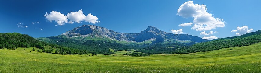 Fototapeta premium Mountain Meadow Landscape.