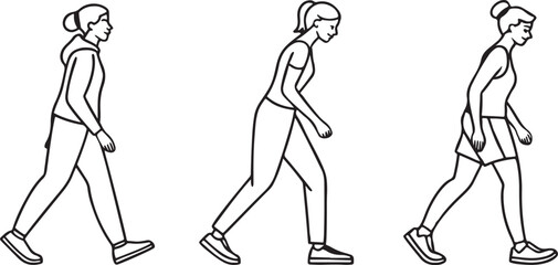 Cartoon vector woman silhouette sketch with sport scooter