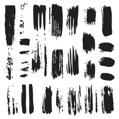 set of grunge ink splashes